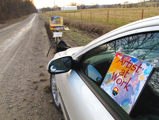 Artist at Work Laminated Card for Car Window